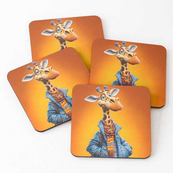 Item preview, Stylish Giraffe in Colorful Outfit and Accessories designed and sold by Artessie.