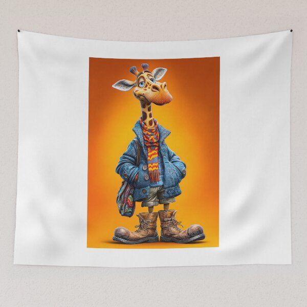 Item preview, Stylish Giraffe in Colorful Outfit and Accessories designed and sold by Artessie.