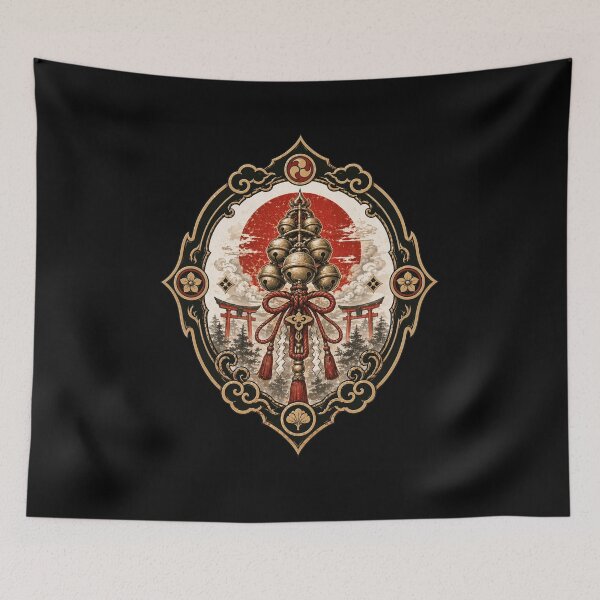 Item preview, Kagura Bell Shrine Seal – Japanese Ritual Bell Emblem designed and sold by OblivionRise.