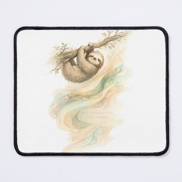 Item preview, “NO THOUGHTS, JUST VIBES” Sloth Design designed and sold by Softbear Atelier.