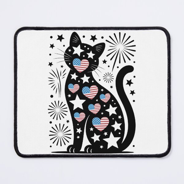 Item preview, Patriotic Cat Silhouette with Flags designed and sold by jkrphoto.
