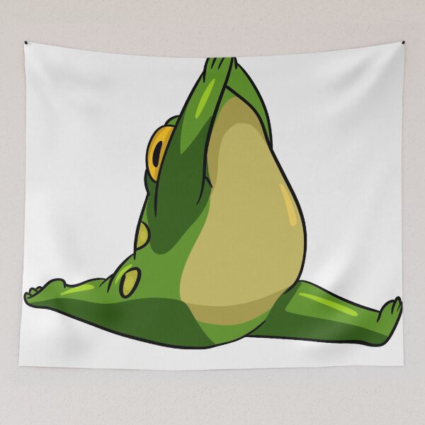 Item preview, Yoga Frog Stretching - Silly Green Toad Zen Meditation Pose designed and sold by LYAN-STORE.