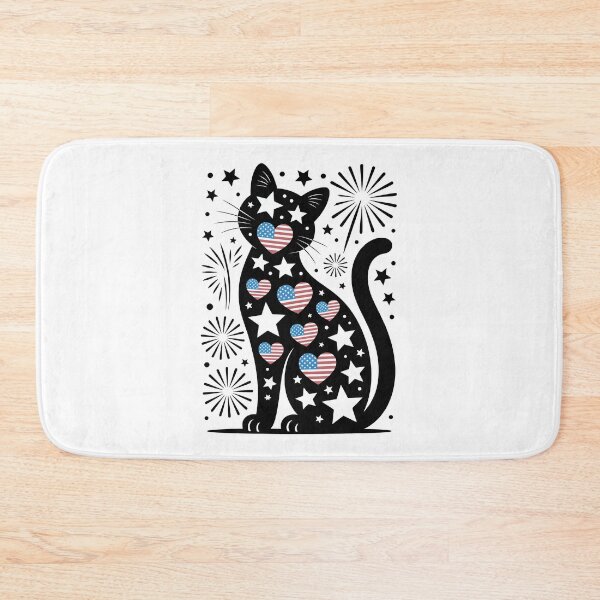 Item preview, Patriotic Cat Silhouette with Flags designed and sold by jkrphoto.