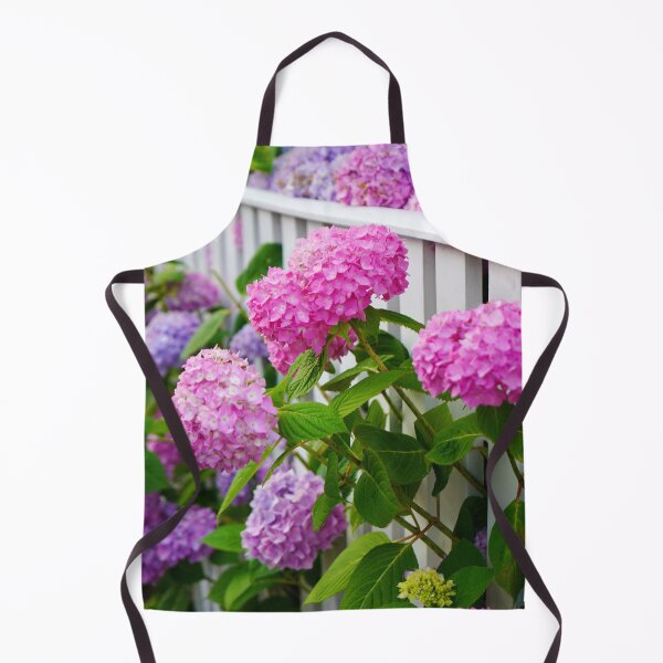 Item preview, Hydrangeas of Edgartown III - Pink & Purple Ombre Blooms Against a White Fence designed and sold by Loveisthebtwd.