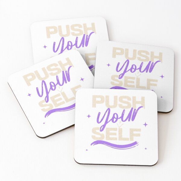 Item preview, Push Yourself Motivational Purple and Cream Typography designed and sold by Venloomzy.