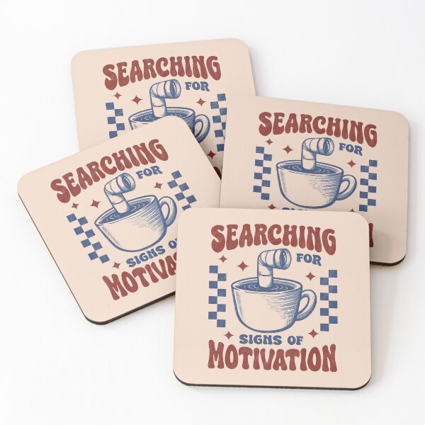 Item preview, Searching for Signs of Motivation Retro Coffee designed and sold by danhoodstudio.