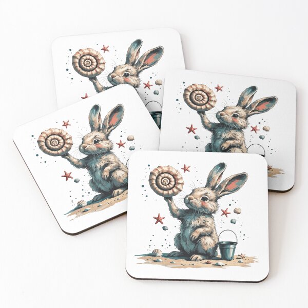 Item preview, Bunny Collecting Seashells designed and sold by AQUILAKREO.