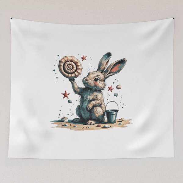 Item preview, Bunny Collecting Seashells designed and sold by AQUILAKREO.