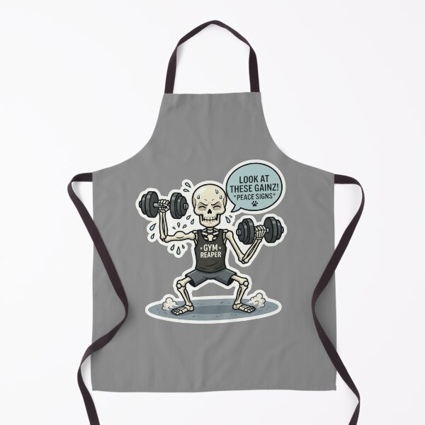 Item preview, Funny Skeleton Dumbbell Workout – Look At These Gainz Gym Reaper Humor designed and sold by BreezifyDesignStudio.