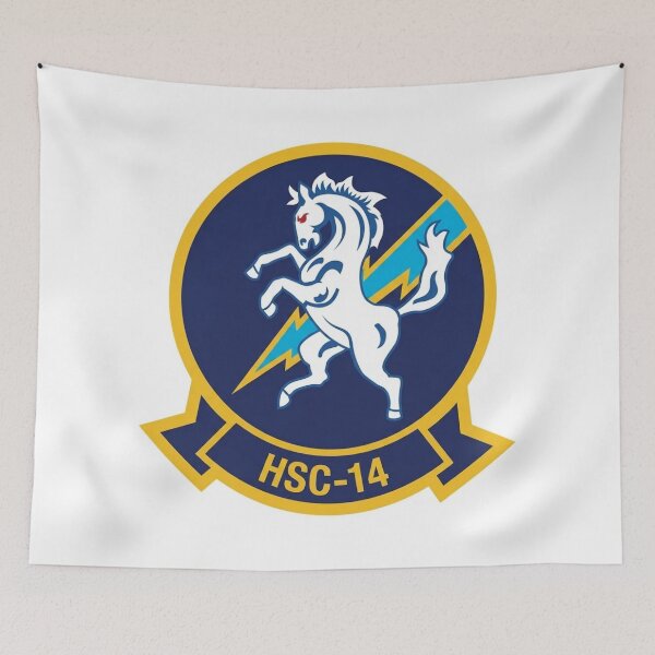 Item preview, Emblem of Helicopter Sea Combat Squadron 14 (HSC-14) "Chargers" designed and sold by CharlieDesings.
