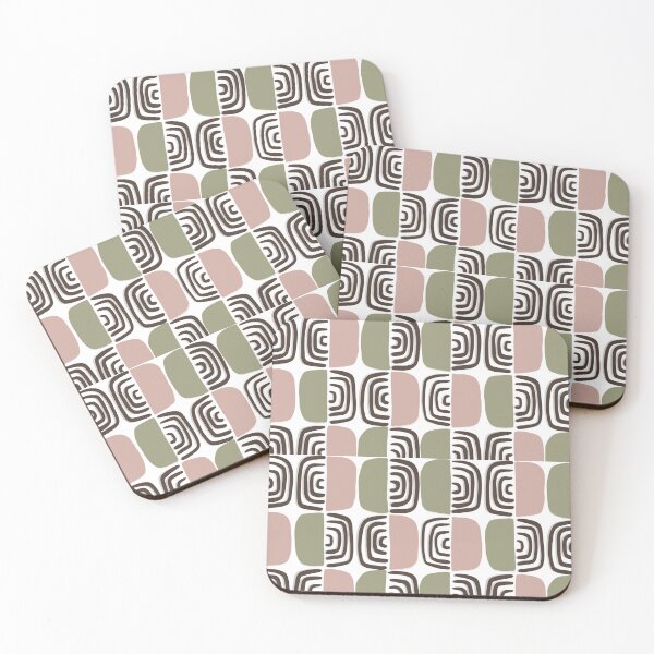 Item preview, Dark Retro Boho Arch Pattern – Earthy Mid Century Abstract Design designed and sold by Barelythere2324.