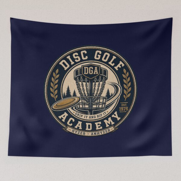 Item preview, Disc Golf Academy Vintage Collegiate Badge | Hyzer Anhyzer designed and sold by Swanny's Custom T-shirt and Gift Designs.