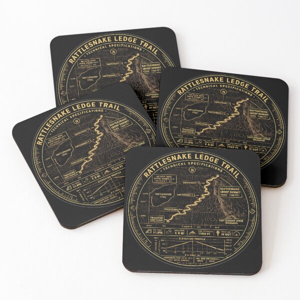 Item preview, Rattlesnake Ledge Trail Technical Hiking Map Retro Badge Design designed and sold by Swanny's Custom T-shirt and Gift Designs.
