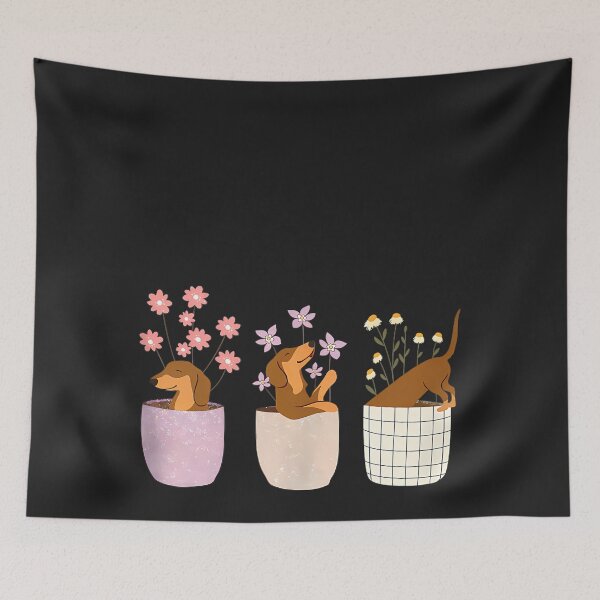 Item preview, Dachshund Lover Floral Weiner Striped Doxie Dog Mom Dad Tank Top designed and sold by CriseldaBruning.