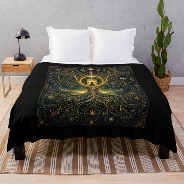 Item preview, Celestial Tree of Life Mystic Portal Fantasy Wall Art designed and sold by Swanny's Custom T-shirt and Gift Designs.