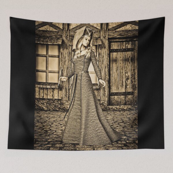 Item preview, Sepia Medieval Princess Renaissance Art designed and sold by Vac1.