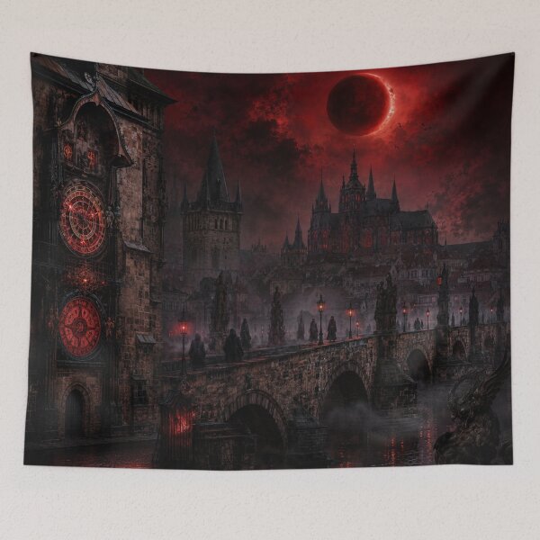 Item preview, The Cursed Astronomical City | Haunted Prague Gothic Art designed and sold by kabucino.
