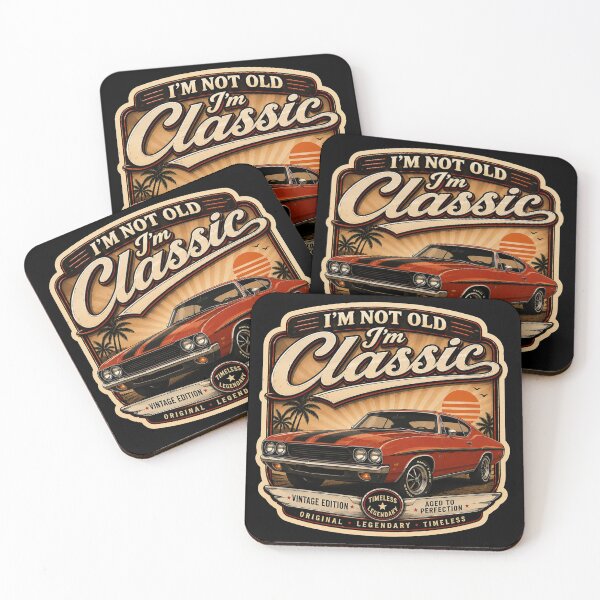 Item preview, I’m Not Old I’m Classic Vintage Muscle Car Retro Sticker Graphic designed and sold by Swanny's Custom T-shirt and Gift Designs.