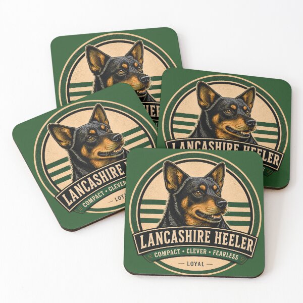 Item preview, Lancashire Heeler Vintage Badge Shirt – Compact Clever Fearless Loyal designed and sold by Swanny's Custom T-shirt and Gift Designs.