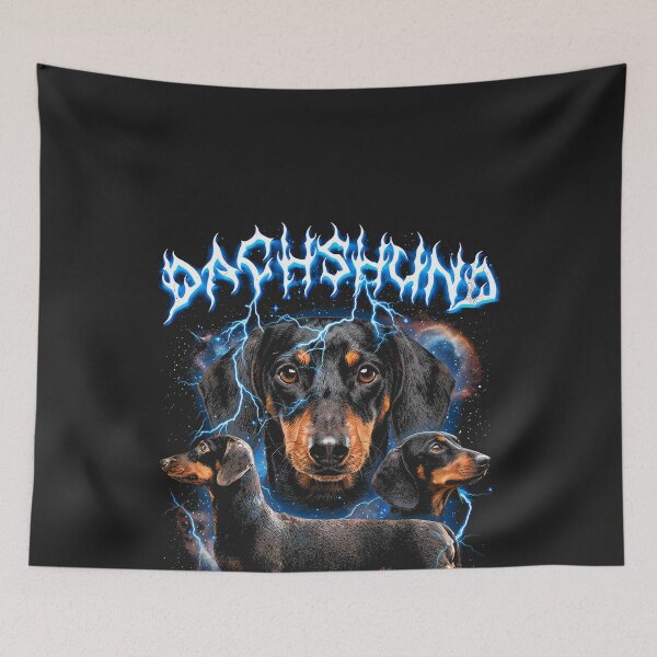 Item preview, Dachshund Vintage 90s Heavy Metal Style Dog Lover Dachshund designed and sold by CriseldaBruning.