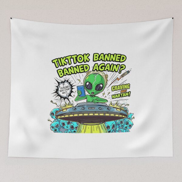 Item preview, TikTok Banned Again Alien Meme Funny Sticker designed and sold by THE 1ONE.