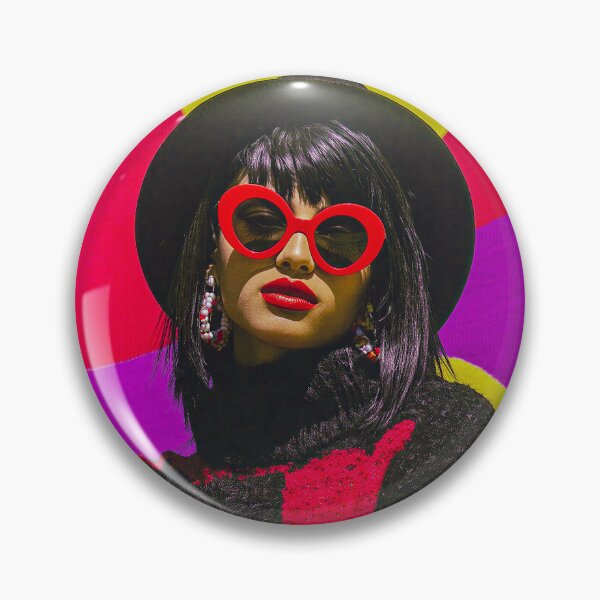Item preview, Bold Retro Fashion Model in Red Sunglasses and Pop Art Setting designed and sold by AI-lineDesign.