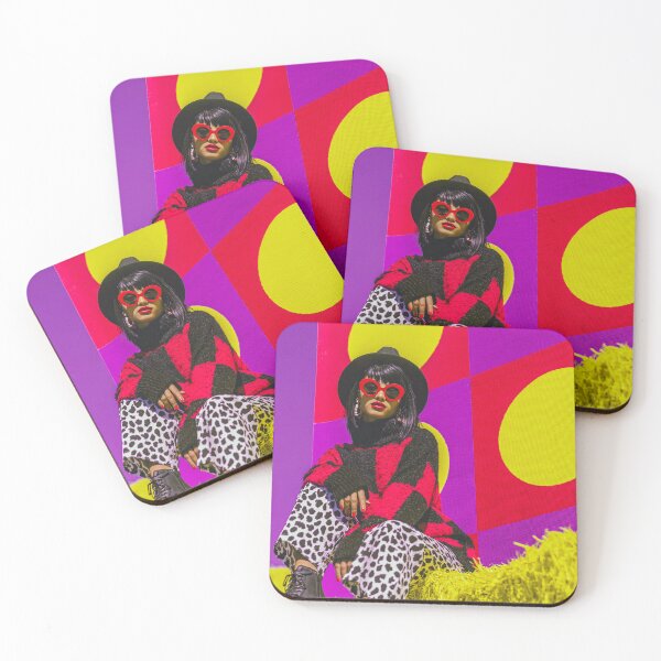 Item preview, Bold Retro Fashion Model in Red Sunglasses and Pop Art Setting designed and sold by AI-lineDesign.