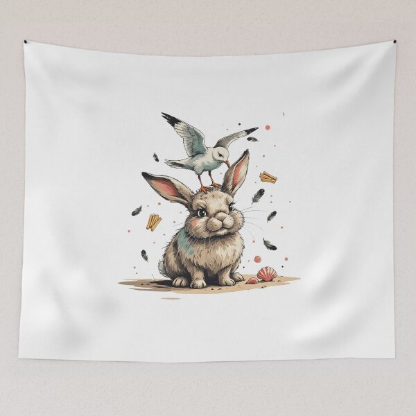 Item preview, Beach Bunny with Seagull designed and sold by AQUILAKREO.