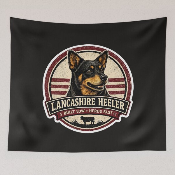 Item preview, Lancashire Heeler Built Low Herds Fast Retro Dog Sticker designed and sold by Swanny's Custom T-shirt and Gift Designs.