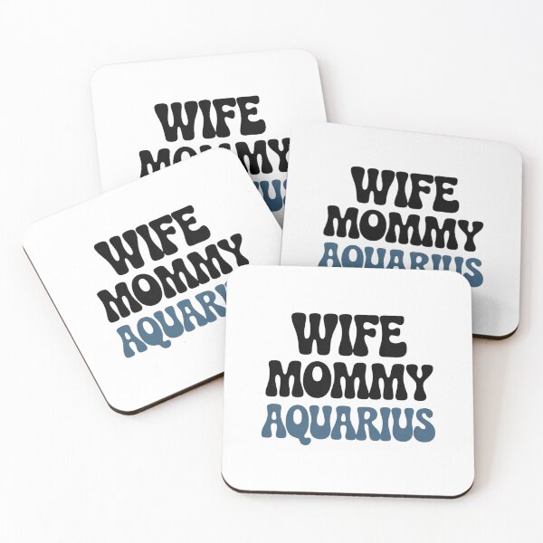Item preview, Retro Wife Mommy Aquarius Zodiac Typography Design designed and sold by Cool-cat-art.