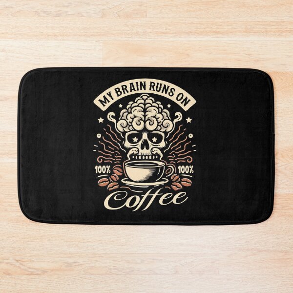Item preview, My Brain Runs On Coffee Skull Funny Caffeine Lover Dark Humor designed and sold by Scaryzz.