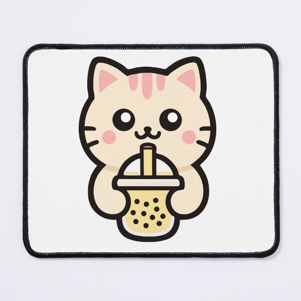Item preview, Cute Kawaii Cat Drinking Bubble Tea designed and sold by IYI.
