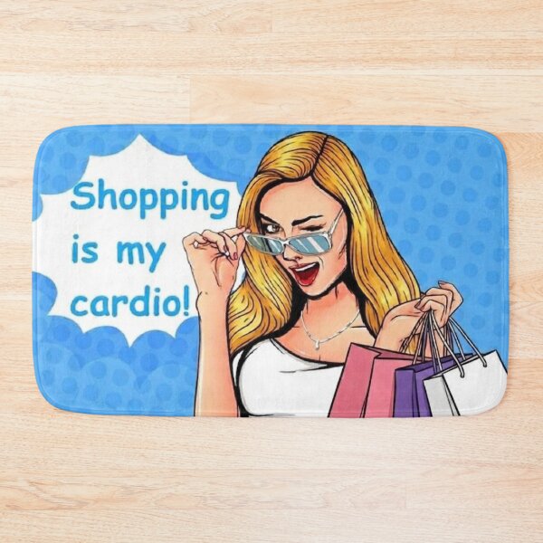Item preview, Shopping is my cardio! [Popart woman winking with shopping bags] designed and sold by neworderu2.