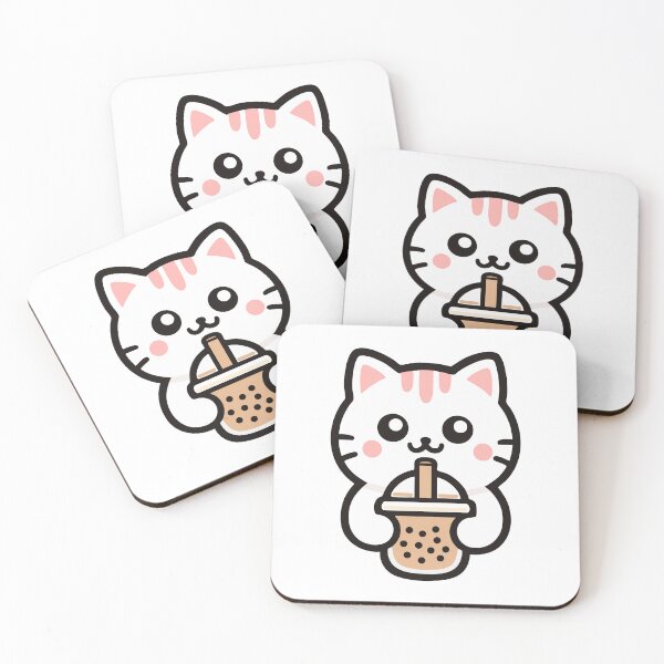 Item preview, Cute Kawaii Cat Drinking Bubble Tea designed and sold by IYI.