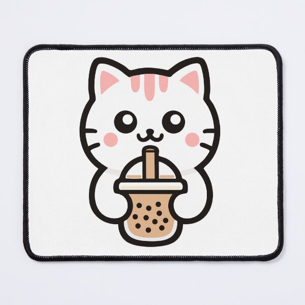 Item preview, Cute Kawaii Cat Drinking Bubble Tea designed and sold by IYI.