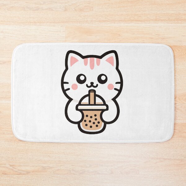 Item preview, Cute Kawaii Cat Drinking Bubble Tea designed and sold by IYI.