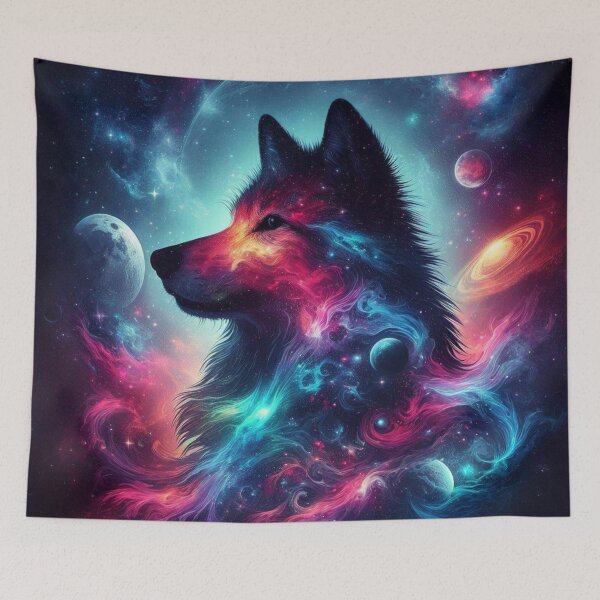Item preview, Cosmic Wolf in Nebula designed and sold by secretofpegasus.