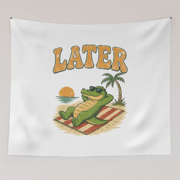 Item preview, Later Alligator Retro Beach Vacation designed and sold by Spyshirt.