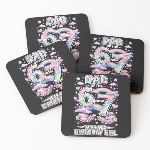 Item preview, Dad 67 Meme Birthday 7 Years Old Watercolor Pastel Rainbow designed and sold by CriseldaBruning.