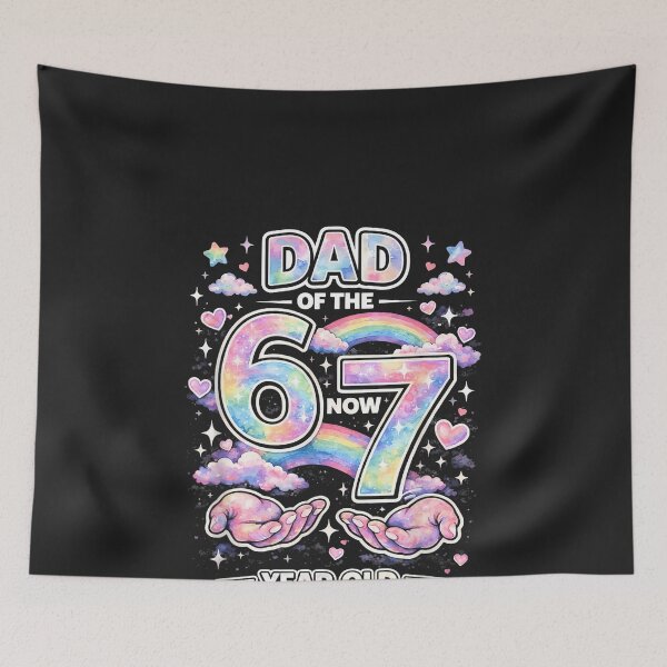 Item preview, Dad 67 Meme Birthday 7 Years Old Watercolor Pastel Rainbow designed and sold by CriseldaBruning.