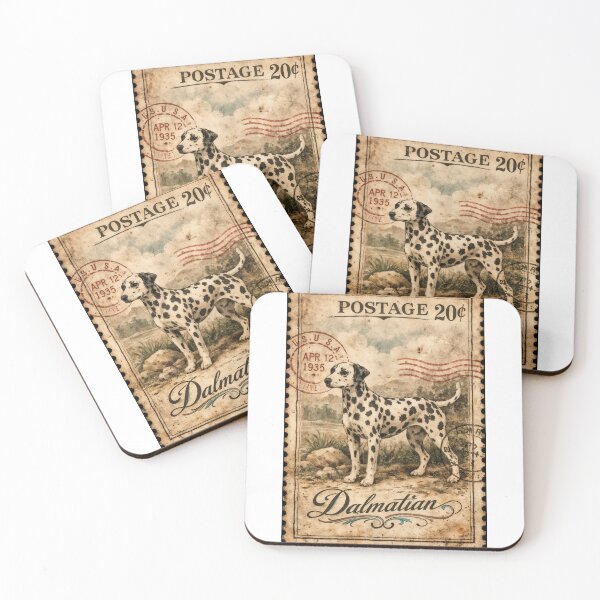 Item preview, Wall Art - Postcard - Vintage Dalmatian Postage Charm designed and sold by ForeverPrintsOK.