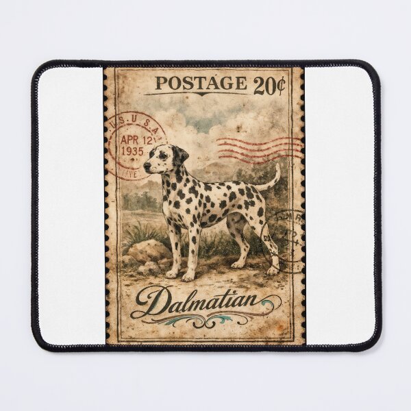 Item preview, Wall Art - Postcard - Vintage Dalmatian Postage Charm designed and sold by ForeverPrintsOK.