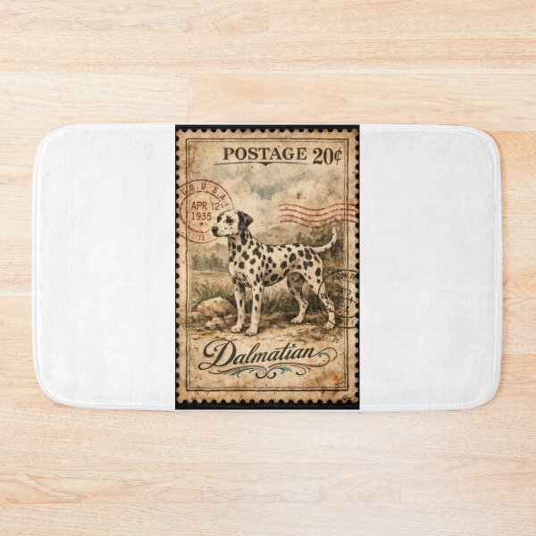 Item preview, Wall Art - Postcard - Vintage Dalmatian Postage Charm designed and sold by ForeverPrintsOK.