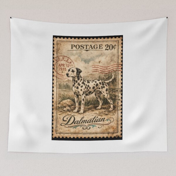 Item preview, Wall Art - Postcard - Vintage Dalmatian Postage Charm designed and sold by ForeverPrintsOK.