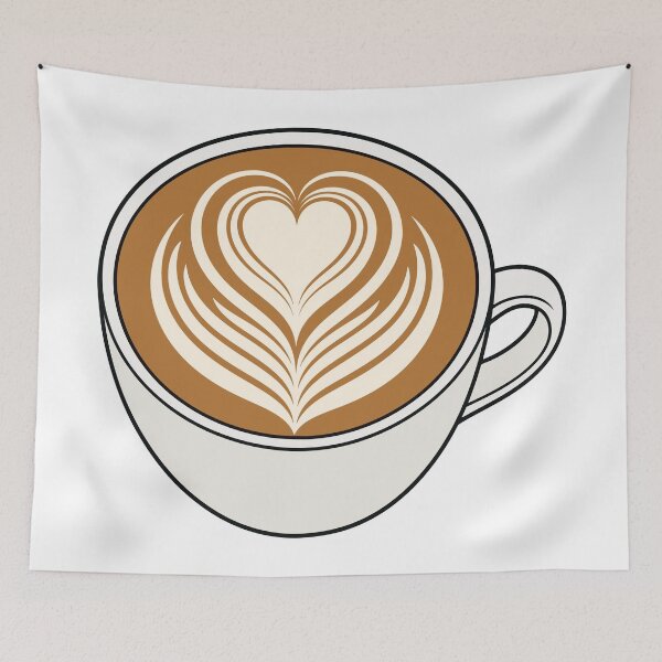 Item preview, Barista Latte Art Coffee Cup - Cute Heart Rosetta Aesthetic designed and sold by FlatInkStudio.
