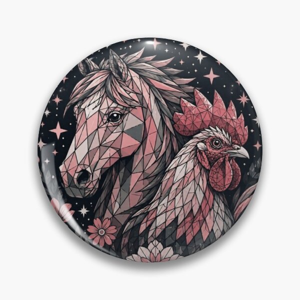 Item preview, Horse and Rooster Celestial Zodiac Art designed and sold by unboxedbyJuls.