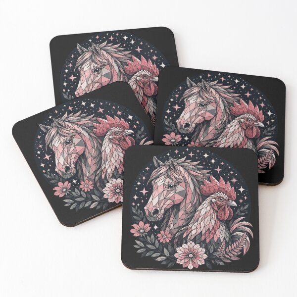 Item preview, Horse and Rooster Celestial Zodiac Art designed and sold by unboxedbyJuls.