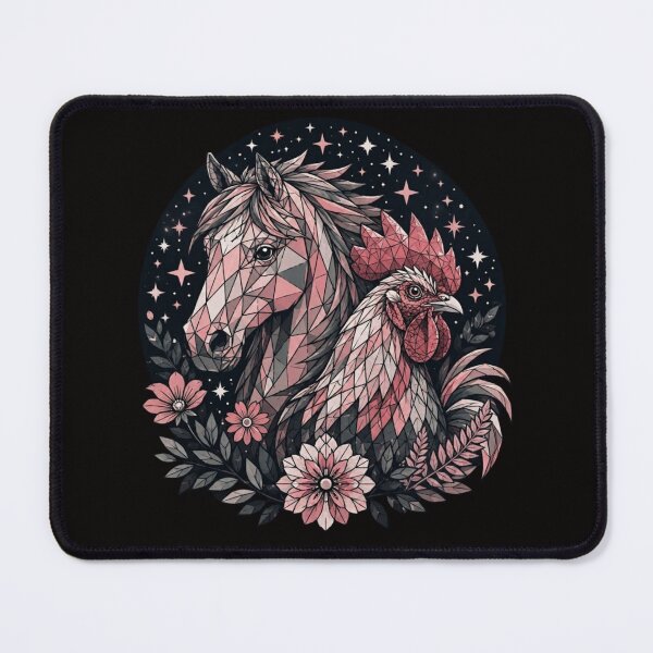 Item preview, Horse and Rooster Celestial Zodiac Art designed and sold by unboxedbyJuls.