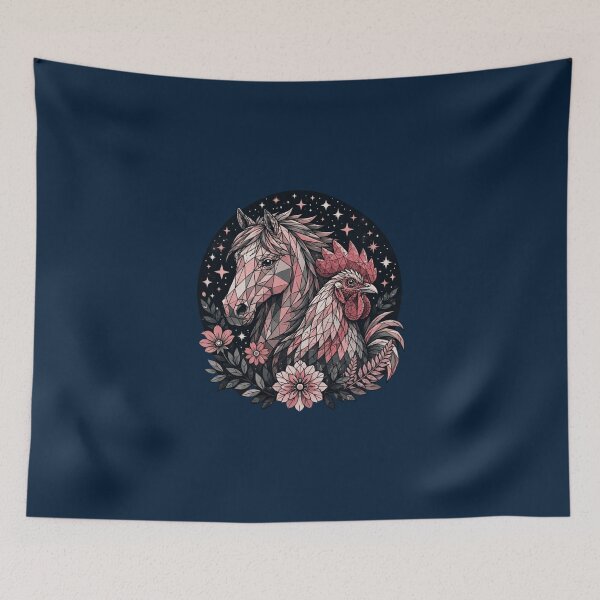 Item preview, Horse and Rooster Celestial Zodiac Art designed and sold by unboxedbyJuls.