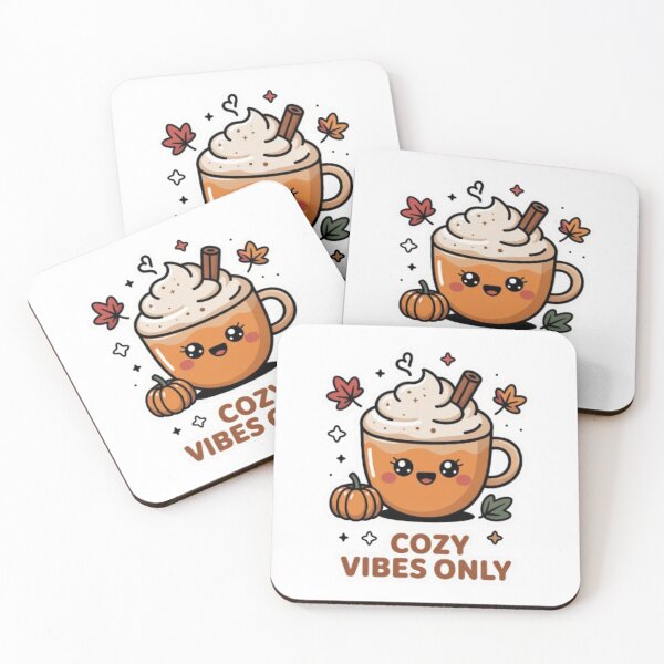 Item preview, Cozy Vibes Only Pumpkin Spice Latte Sticker & T-Shirt – Cute Kawaii Autumn Coffee Design for Fall Lovers designed and sold by GemBob Creations.